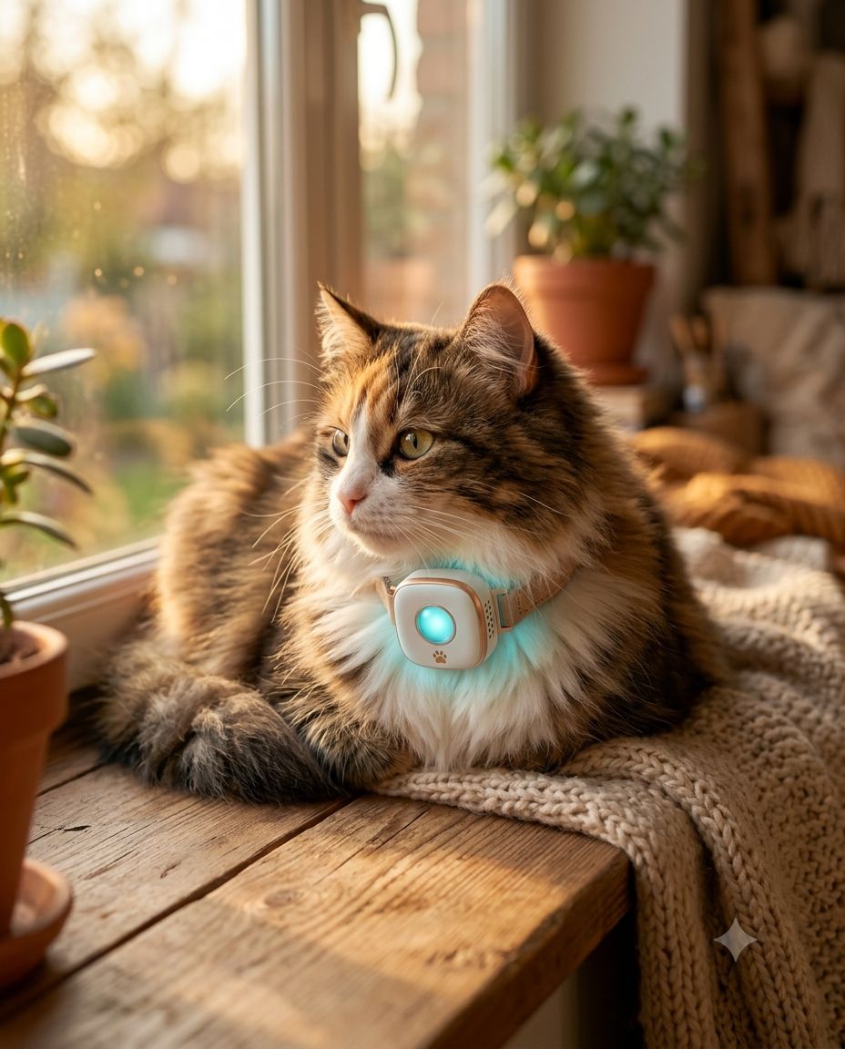 Gato usando a PetVoz Aura